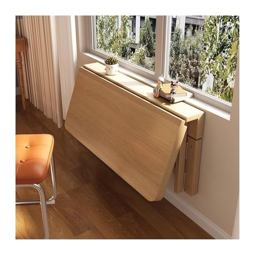 Wandmontierter Klapptisch, ausziehbar, Massivholz, Esstisch, platzsparend, zusammenklappbar, Couchtisch, kompaktes Design für kleine Räume (Größe: 40 x 80 cm) von Generisch