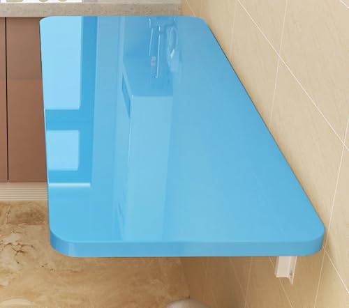 Wandmontierter Klapptisch, platzsparend, Küchentisch, Holz-Balkontisch, 18 mm dick, 90 cm x 30 cm, vielseitiger, schwimmender Computertisch, blaue Oberfläche Wandmontierter Klapptisch, platzsparend, Küchentisch, Holz-Balkontisch, 18 mm dick, 90 cm x 30 cm, vielseitiger, schwimmender Computertisch, blaue Oberfläche von Generisch