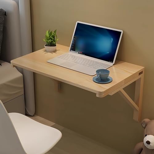 Wandmontierter Klapptisch, platzsparend, kleiner Schreibtisch, schwebender Schreibtisch für Laptop, Holz-Wandschreibtisch (Größe: L 120 x B 60 cm), perfekt für Heimbüro und kleine Räume von Generisch