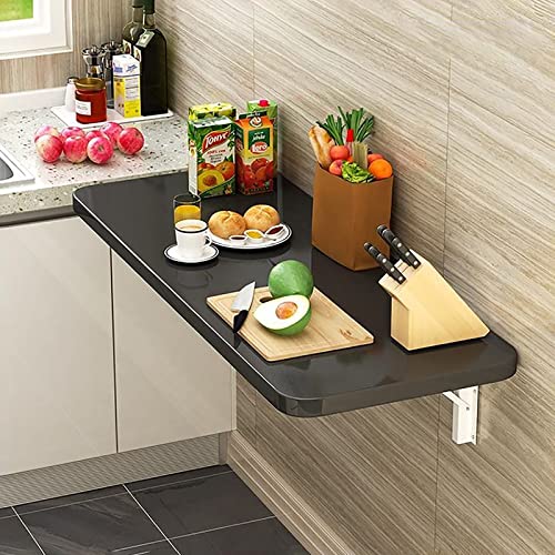 Wandmontierter Klapptisch, platzsparend, mit Blättern, stilvoller schwebender Holz-Computertisch für kleine Räume, vielseitig, schwarz, Wandschreibtisch, 120 x 50 cm Wandmontierter Klapptisch, platzsparend, mit Blättern, stilvoller schwebender Holz-Computertisch für kleine Räume, vielseitig, schwarz, Wandschreibtisch, 120 x 50 cm von Generisch