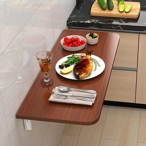 Wandmontierter Klapptisch, platzsparender schwebender Schreibtisch für Laptop-Schreibarbeitsplatz, ideal für kleine Räume, Schlafzimmer, Heimbüro, Balkon von Generisch