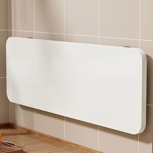 Wandmontierter Klapptisch mit weißer Oberfläche, platzsparend, faltbarer Esstisch für Wohnzimmer, Schlafzimmer oder Küche, mehrere Stile erhältlich, starke Tragfähigkeit, einfach zu installieren von Generisch