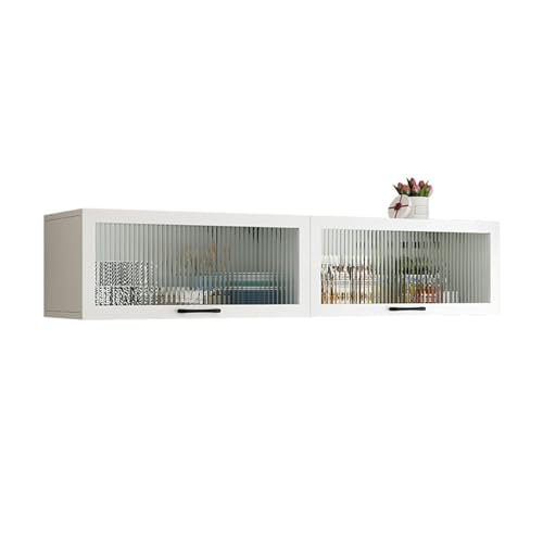 Wandmontierter Küchenschrank, Klapptür aus Massivholz, mit Glasgewürzregal, Aufbewahrung Wandmontierter Küchenschrank, Klapptür aus Massivholz, mit Glasgewürzregal, Aufbewahrung von Generisch
