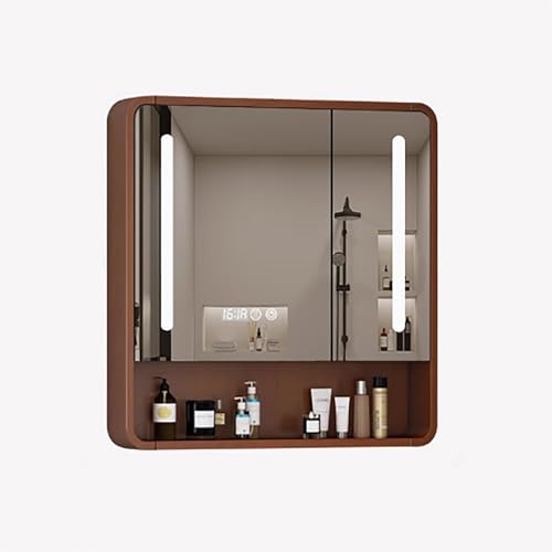 Wandmontierter LED-Badezimmer-Spiegelschrank mit Regalen, schlanke Oberflächenmontage Installation für Toilette und Waschküche von Generisch