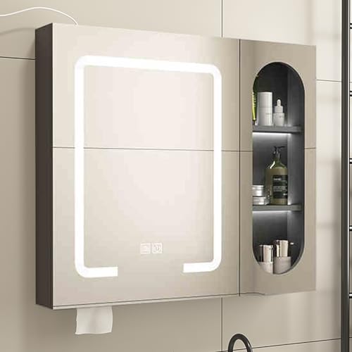 Wandmontierter LED-Medizinschrankspiegel mit Ablage, robuster montierter Rahmen für Badezimmer-Organisation und platzsparend Wandmontierter LED-Medizinschrankspiegel mit Ablage, robuster montierter Rahmen für Badezimmer-Organisation und platzsparend von Generisch