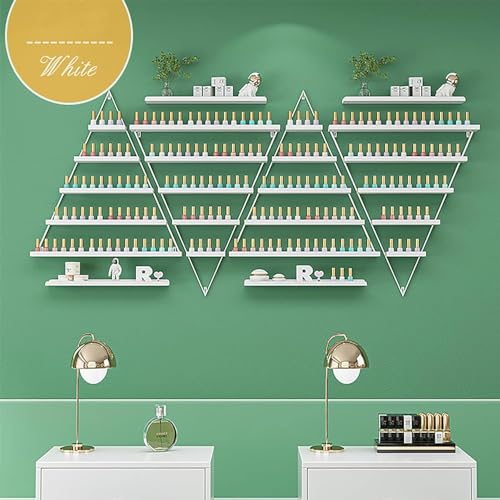 Wandmontierter Nagellack-Organizer, 5-stöckiges dreieckiges Display für Salon und Schönheitssalon, platzsparende Kosmetik-Aufbewahrungslösung Wandmontierter Nagellack-Organizer, 5-stöckiges dreieckiges Display für Salon und Schönheitssalon, platzsparende Kosmetik-Aufbewahrungslösung von Generisch