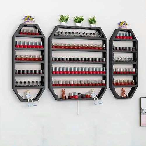 Wandmontierter Nagellack-Organizer, platzsparendes Ausstellungsregal für Zuhause, Spa und Salon-Aufbewahrung von Generisch
