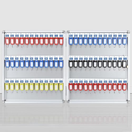 Wandmontierter Schlüssel-Organizer mit Schloss, Aluminium-Schlüsselbox mit Haken und Etiketten für effizientes Schlüsselmanagement, sicherer Schlüsselhalter für Zuhause und Büro von Generisch