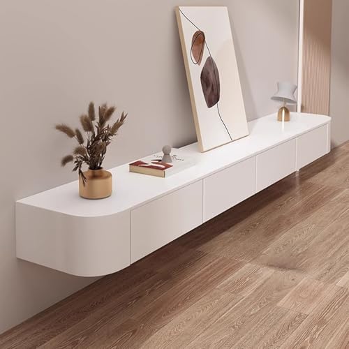 Wandmontierter TV-Schrank Massivholz Hängende TV-Einheit Schwebender TV-Schrank Media-Wand-Aufbewahrungsschrank Multimedia-Konsole von Generisch