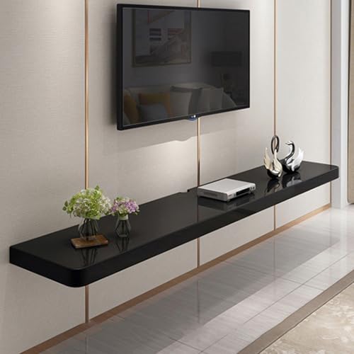 Wandmontierter TV-Ständer mit großer Arbeitsplatte, ultradünne Holz-Unterhaltungskonsole, platzsparendes Design für Wohnzimmer, Schlafzimmer, kleine Wohnung von Generisch