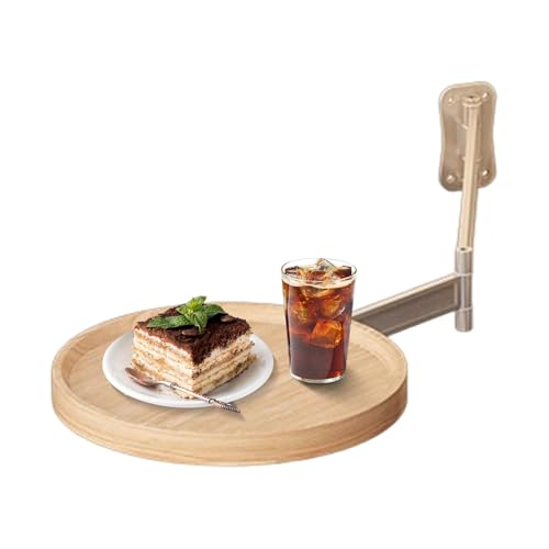 Wandmontierter Tabletttisch - Runde Wandregal | Klapptisch Runder Tisch | 180 ° Rotationsklappkaffeeständer Moderner Schreibtisch Zum Lesen des Essens von Generisch