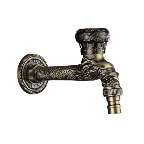 Wandmontierter Wasserhahn für den Außenbereich – dekoratives geschnitztes Gartendesign, perfekt für Waschmaschinen und Mops von Generisch