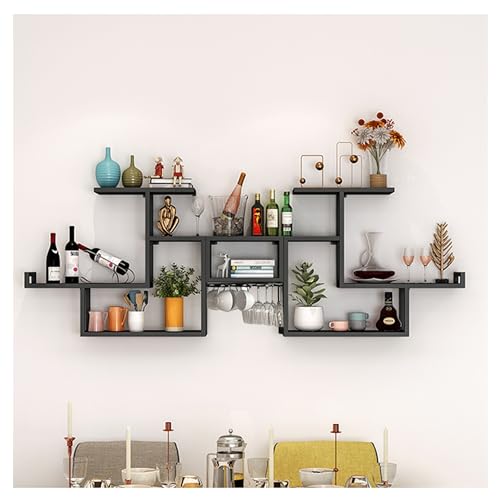 Wandmontierter Weinflaschenhalter, modernes Weinregal für Zuhause, Bar, Küche und Esszimmer, platzsparende Weinaufbewahrung und Glashalter, stilvolles Eckregal Wandmontierter Weinflaschenhalter, modernes Weinregal für Zuhause, Bar, Küche und Esszimmer, platzsparende Weinaufbewahrung und Glashalter, stilvolles Eckregal von Generisch