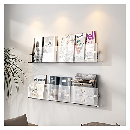 Wandmontierter Zeitschriftenhalter für Schallplatten, transparentes Acrylregal, kommerzielle oder Büronutzung, großer Literatur- und Zeitungsständer, einfach zu installieren, 3 Stück von Generisch