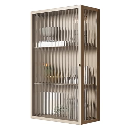 Wandmontierter dreistöckiger Schrank für Küche, Bad und Schlafzimmer – Beige Einzeltür-Organizer und Medizinschrank (60 x 35 x 15 cm) – platzsparende Lösung von Generisch