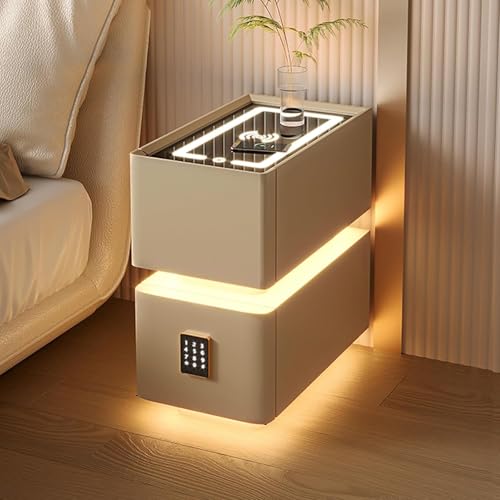 Wandmontierter moderner Schlafzimmer-Nachttisch, Nachttisch mit kabelloser Ladestation und Schloss, Schubladen, Induktions-LED Wandmontierter moderner Schlafzimmer-Nachttisch, Nachttisch mit kabelloser Ladestation und Schloss, Schubladen, Induktions-LED von Generisch