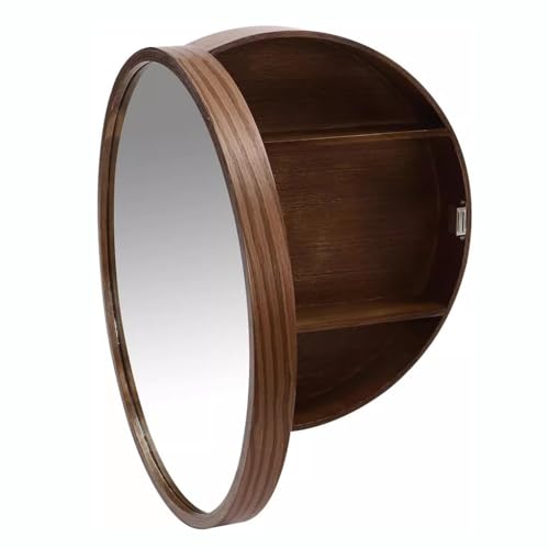 Wandmontierter runder Spiegelschrank, beleuchteter Badezimmerspiegel mit Stauraum, stilvolles modernes Design für kleine Räume, verschönert das Badezimmer-Dekor von Generisch