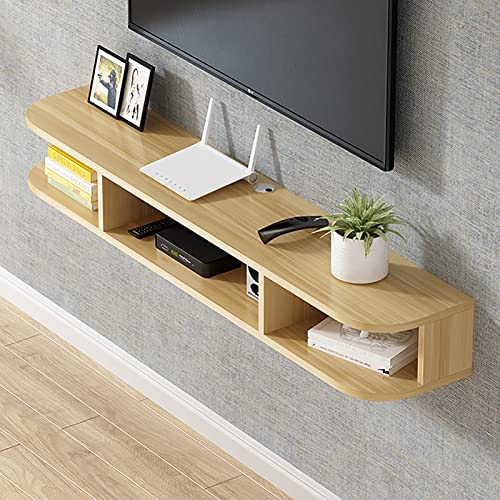 Wandmontierter schwebender TV-Schrank, modernes Entertainment-Center-Regal für Audio-/Video-Komponenten, Kabelbox und Router, Aufbewahrung, Holz-Finish, 140 x 24 x 20 cm Wandmontierter schwebender TV-Schrank, modernes Entertainment-Center-Regal für Audio-/Video-Komponenten, Kabelbox und Router, Aufbewahrung, Holz-Finish, 140 x 24 x 20 cm von Generisch