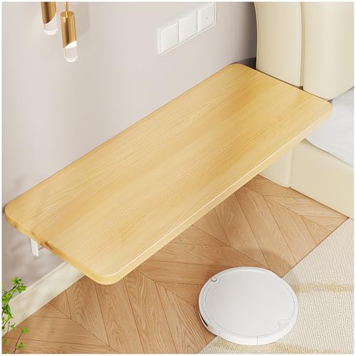 Wandmontierter schwimmender Laptop-Schreibtisch, faltbarer Tisch mit robuster Arbeitsfläche aus Holz, kleiner Klapptisch für kleine Räume (Gelb, 20 x 40 cm) von Generisch