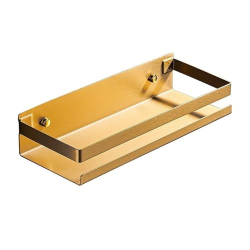 Wandmontiertes Edelstahl-Duschregal, rechteckig, Badezimmer-Aufbewahrung, Metall, Badezimmer-Zubehör (Gold, 40 cm) und stilvolle Lösung für Ihr Badezimmer von Generisch