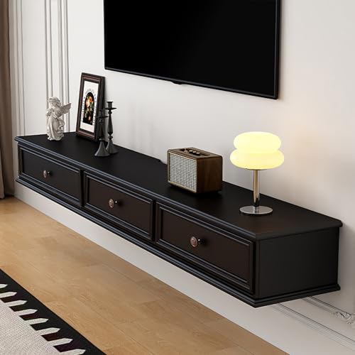 Wandmontiertes Entertainment-Center – 200 cm schwimmende TV-Einheit mit versteckter Tür, stilvolle schwarze Aufbewahrungskonsole für Wohnzimmer, moderne Wohnkultur, platzsparendes Design Wandmontiertes Entertainment-Center – 200 cm schwimmende TV-Einheit mit versteckter Tür, stilvolle schwarze Aufbewahrungskonsole für Wohnzimmer, moderne Wohnkultur, platzsparendes Design von Generisch