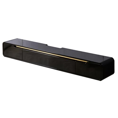 Wandmontiertes Entertainment-Center-Medienkonsole mit 2 Schubladen, schwimmender TV-Ständer, Heim-Wohnzimmer, Audio-/Video-Regal mit Stauraum, schwimmende TV-Konsole mit Klapptür von Generisch