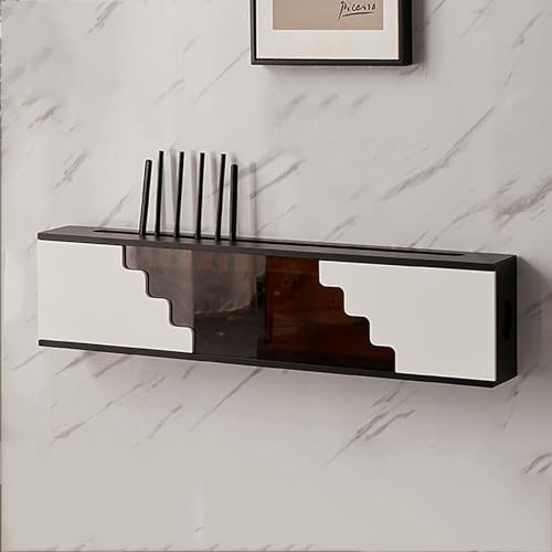 Wandmontiertes WLAN-Router-Regal mit Glasabdeckung – Kabelmanagement-Aufbewahrungsbox für Zuhause und Büro von Generisch