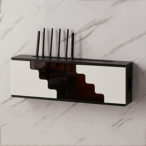 Wandmontiertes WLAN-Router-Regal mit Glasabdeckung – Kabelmanagement-Aufbewahrungsbox für Zuhause und Büro von Generisch