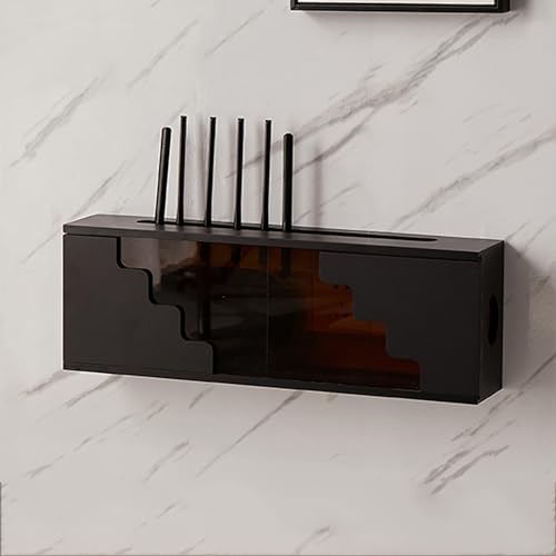 Wandmontiertes WLAN-Router-Regal mit Glasabdeckung – Kabelmanagement-Aufbewahrungsbox für Zuhause und Büro von Generisch