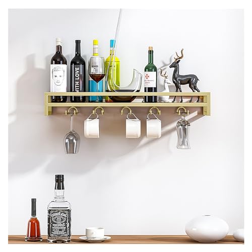 Wandmontiertes Weinregal, Weinregal Hängende Schwebende Wandregale, Weinglas-Flaschenregal, Stielglashalter, Metall-Wandbehang, Weinhalter-Aufbewahrung, für Wohnzimmer, Esszimmer, Küche, Bar ( Wandmontiertes Weinregal, Weinregal Hängende Schwebende Wandregale, Weinglas-Flaschenregal, Stielglashalter, Metall-Wandbehang, Weinhalter-Aufbewahrung, für Wohnzimmer, Esszimmer, Küche, Bar ( von Generisch
