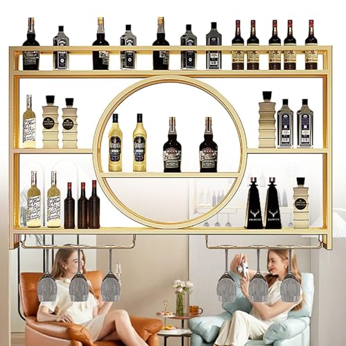 Wandmontiertes Weinregal, industrielle hängende Barregale, schwebender Glasständer für Zuhause, Restaurant, Bars Wandmontiertes Weinregal, industrielle hängende Barregale, schwebender Glasständer für Zuhause, Restaurant, Bars von Generisch