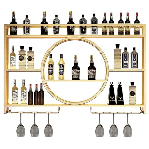 Wandmontiertes Weinregal, modernes großes Fassungsvermögen, Metallregal zum Aufhängen für Bar und Küche Wandmontiertes Weinregal, modernes großes Fassungsvermögen, Metallregal zum Aufhängen für Bar und Küche von Generisch