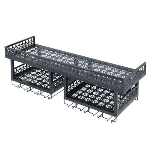 Wandmontiertes Weinregal – Metall-Weinflaschenregal mit Stielgläser-Regal, schwimmendes Likörflaschen-Display für Weinaufbewahrung und Gläser Wandmontiertes Weinregal – Metall-Weinflaschenregal mit Stielgläser-Regal, schwimmendes Likörflaschen-Display für Weinaufbewahrung und Gläser von Generisch