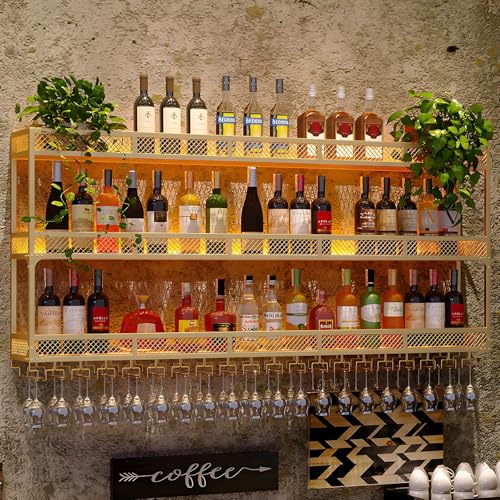 Wandmontiertes Weinregal aus Metall, schwimmende Barregale für Likörflaschen, platzsparende Lösung für Küche und Bar Wandmontiertes Weinregal aus Metall, schwimmende Barregale für Likörflaschen, platzsparende Lösung für Küche und Bar von Generisch