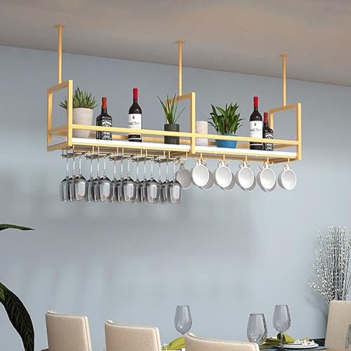 Wandmontiertes Weinregal aus Metall mit Glashalter, platzsparende Aufbewahrungslösung für Bars und Häuser von Generisch