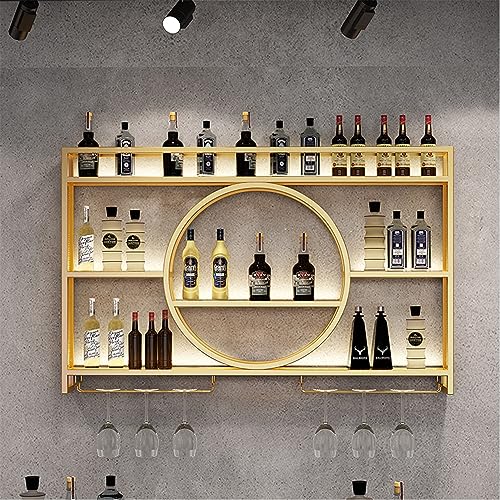 Wandmontiertes Weinregal aus Metall mit Weinglashalter – Likörregal für Küche und Esszimmer – Mini-Bar-Flaschen-Display Wandmontiertes Weinregal aus Metall mit Weinglashalter – Likörregal für Küche und Esszimmer – Mini-Bar-Flaschen-Display von Generisch
