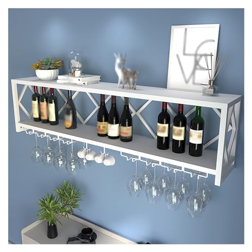 Wandmontiertes Weinregal mit Likörflaschen-Ausstellungsregal, Stahlhalter und Kelchregal, ideal für Küche, Esszimmer, Zuhause, Bar, platzsparender Organizer Wandmontiertes Weinregal mit Likörflaschen-Ausstellungsregal, Stahlhalter und Kelchregal, ideal für Küche, Esszimmer, Zuhause, Bar, platzsparender Organizer von Generisch
