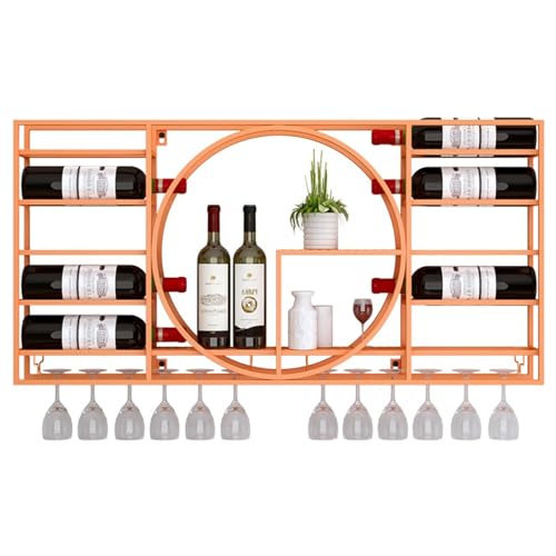 Wandmontiertes Weinregal mit Stielglasregal – modernes Metalldisplay für Zuhause, Restaurant, Bars, Küche – schwebende Regale von Generisch