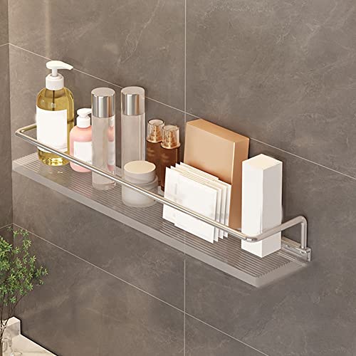 Wandmontiertes transparentes Acryl-Eck-Duschregal – schwebendes Regal mit goldfarbenem Akzent für Kosmetik, Handtücher und Küchenorganisation – 50 cm Schminktisch von Generisch
