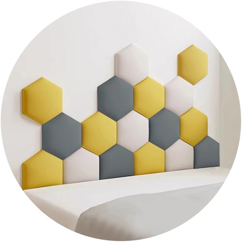 Wandpolster Set, Sechseckig Gepolstertes Kopfteil, Anti-Kollision Selbstklebend 3D Stoff Wandpaneele für Heimdekoration Wandpolster Set, Sechseckig Gepolstertes Kopfteil, Anti-Kollision Selbstklebend 3D Stoff Wandpaneele für Heimdekoration von Generisch
