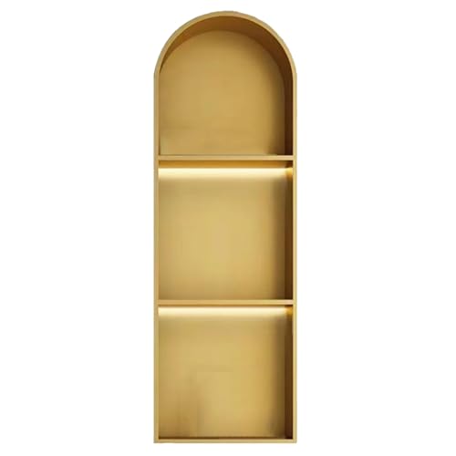 Wandregal aus Edelstahl mit LED-Lichtleiste, ideal für Badezimmer, Küche, Speisekammer oder Büro, schwarz, 90 x 28 x 12,5 cm, langlebiger und stilvoller Organizer Wandregal aus Edelstahl mit LED-Lichtleiste, ideal für Badezimmer, Küche, Speisekammer oder Büro, schwarz, 90 x 28 x 12,5 cm, langlebiger und stilvoller Organizer von Generisch