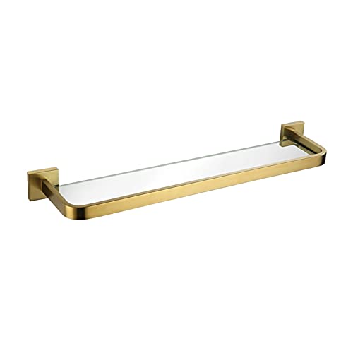 Wandregal aus gehärtetem Glas mit Edelstahlstütze, platzsparende Badezimmer-Aufbewahrungslösung Wandregal aus gehärtetem Glas mit Edelstahlstütze, platzsparende Badezimmer-Aufbewahrungslösung von Generisch