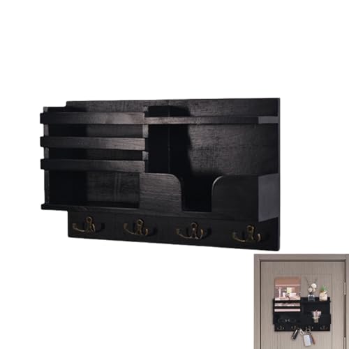 Wandregal mit Haken, Eingangs-Organizer, schwebende Holzregale mit Haken, -Schlüsselhalter mit , rustikales Eingangsregal, Heimdekoration für Mäntel, Handtaschen Wandregal mit Haken, Eingangs-Organizer, schwebende Holzregale mit Haken, -Schlüsselhalter mit , rustikales Eingangsregal, Heimdekoration für Mäntel, Handtaschen von Generisch