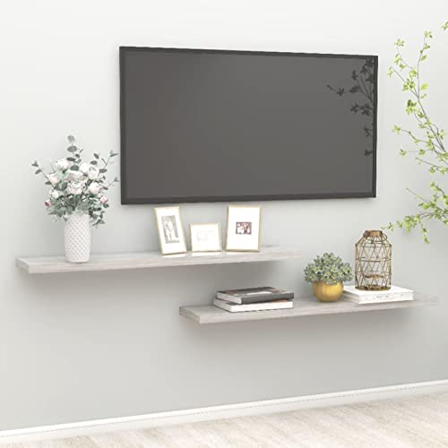 Wandregale, Hochglanz, Weiß, schwebend, 2er-Set, MDF-Aufbewahrungseinheiten, 50 x 23 x 3,8 cm, für moderne Küchen, Badezimmer und Wohnzimmer, stilvolle dekorative Vitrinenregale Wandregale, Hochglanz, Weiß, schwebend, 2er-Set, MDF-Aufbewahrungseinheiten, 50 x 23 x 3,8 cm, für moderne Küchen, Badezimmer und Wohnzimmer, stilvolle dekorative Vitrinenregale von Generisch