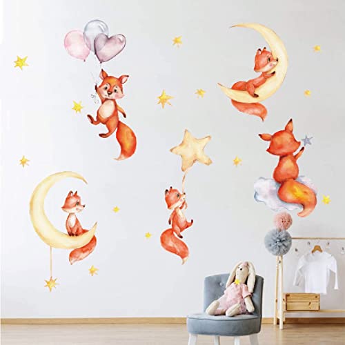 Wandsticker selbstklebend Waldtiere Fuchs Kinderzimmer Wanddeko Kinderzimmer XXL 150cm x 150cm von Generisch