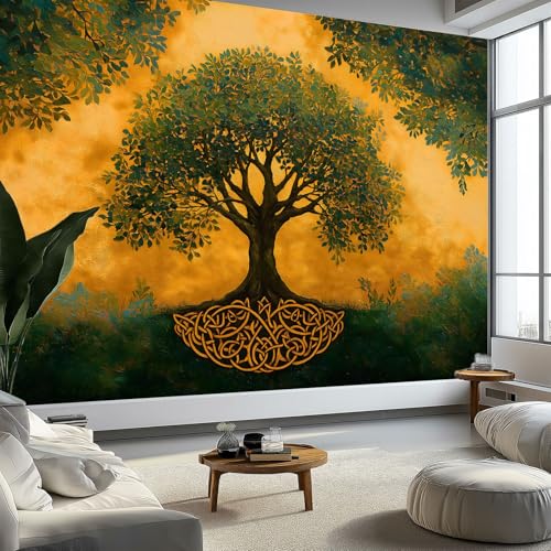 Wandtapete Fototapete 350x256 cm Vintage Ölmalerei Lebensbaum Vliestapete Bild Dekoration Wandposter, Gelb Grün Tapete Panorama Poster für Wohnzimmer Schlafzimmer Wohnung Wand Dekoration Wandtapete Fototapete 350x256 cm Vintage Ölmalerei Lebensbaum Vliestapete Bild Dekoration Wandposter, Gelb Grün Tapete Panorama Poster für Wohnzimmer Schlafzimmer Wohnung Wand Dekoration von Generisch
