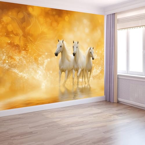Wandtapete Tier Weißes Pferd Linienlotus Fototapete Gelb Vliestapete Bild Dekoration Wand-Dekor, 200 x 140 cm 3D Effekt Tapete Panorama Poster Für Schlafzimmer Wohnzimmer Kinderzimmer Wandtapete Tier Weißes Pferd Linienlotus Fototapete Gelb Vliestapete Bild Dekoration Wand-Dekor, 200 x 140 cm 3D Effekt Tapete Panorama Poster Für Schlafzimmer Wohnzimmer Kinderzimmer von Generisch