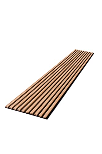 Wandverkleidung | Lamellenverkleidung | Akustikpaneel | Wandpaneele auf filz | Akustikfilz | Lamellenwand | Lamellen dekor | Eiche | 270cm Hoch | 45cm Breit | von Generisch