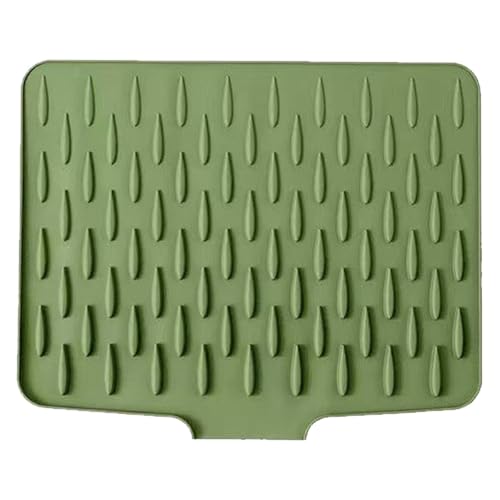 Wanishauber Abtropfmatte,Abtropfmatte Spüle,Auslaufsicherer Arbeitsplattenschutz Aus Silikon Hitzebeständige und rutschfeste Matte,Abtropfmattes Spüle für Küchenspüle (Grün, 1) von Generisch