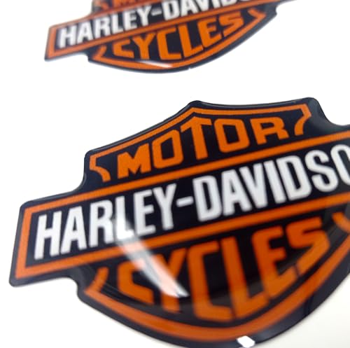 Wappen Logo Decal Paar geharzte Aufkleber kompatibel mit Harley 3D-Effekt-Modellen für Tank oder Helm. Größe eines Aufklebers: 50 x 39 mm (Classic Orange) von Generisch